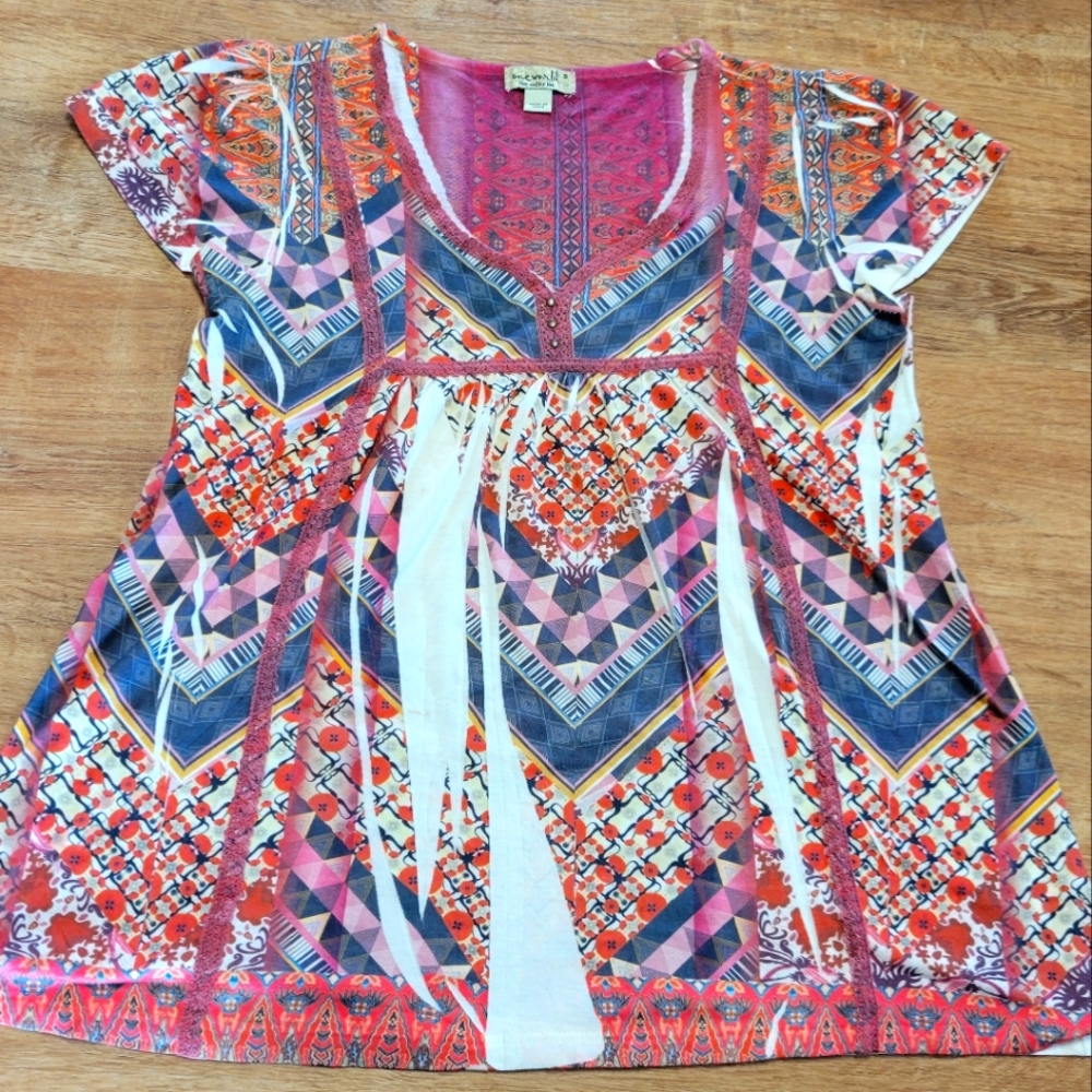 One world small short sleeve blouse